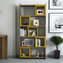 Hanah Home Estantería de Estilo Bohemio en Nogal y Amarillo